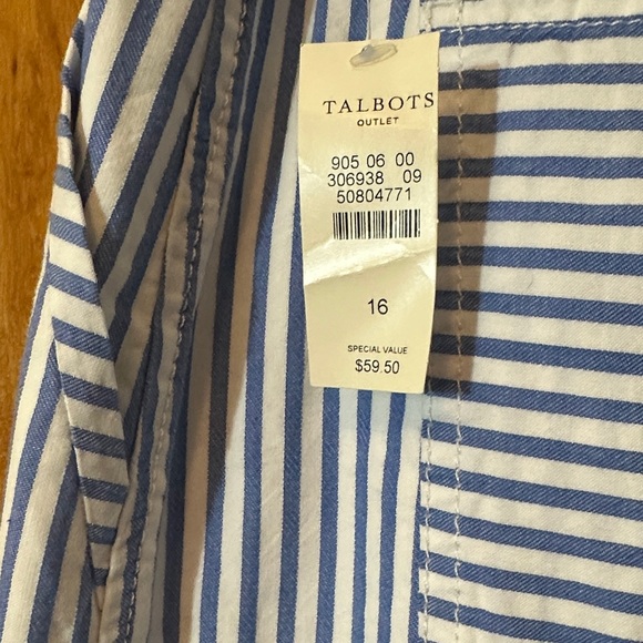 Talbots Blue and White Striped A-Line Skirt - Picture 3 of 5